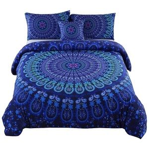 4 Pcs Duvet Cover Bedding Bohemian Mandala Pattern